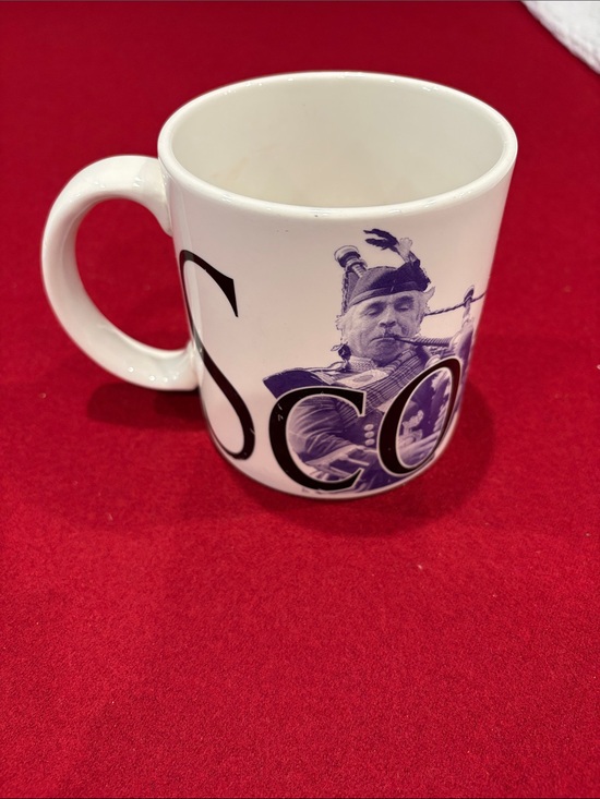 Starbucks Other - Scottish Bagpiper Ceramic Mug - White with Navy Design 2002